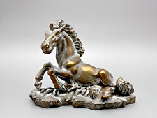 VINTAGE MUSTANG HORSE BRASS FIGURINE - A413 picture
