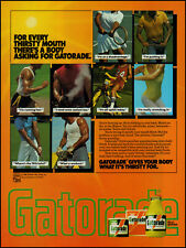 1983 Gatorade Sports Drink Athletes in action retro 8 photo print ad S20 picture