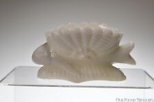 c 1890 FLYING FISH by Challinor, Taylor MILK GLASS Open Salt picture