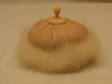 Antique French Swans Down Celluloid and Pink Silk 3 Inch Powder Puff Good Cond. picture