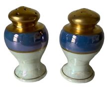 Vintage Blue And  Gold Lustre salt and pepper shakers With Japan Stamp picture