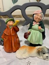 royal doulton Sairey Gump , Goebel man with horn and dog figurines, excellent picture