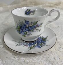 Springfield Bone China Forget-me-not Tea Cup Saucer Set picture