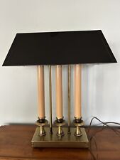 Brass Bouillotte Library Lamp Tole Vintage Three Light picture