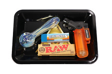 Tobacco Smoking Glass Pipe Rolling Kit w/ Magnetic Lid Raw 1 1/4 Paper Elements picture