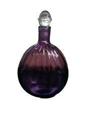 Metropolitan Museum Of Art  Hand Blown Amethyst Optic Glass Flask Bottle/Stopper picture