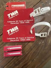 Vintage TWA Trans World Airlines Baggage Tags and Mini Staplers picture