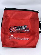 96 Rock Atlanta Home of the Braves Budweiser Original Coozie Cooler Red Black picture