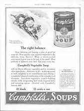 1922 Campbells Vegetable Soup Antique Print Ad Sleigh Riding The Right Balance picture