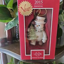2015 Lenox Happy Holly Days Snowman Ornament In Original Box picture