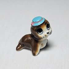 Vintage Hagen Renaker Miniature Baby Seal w/ Hat Bone China Figurine picture