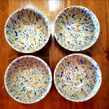 Vintage Prolon $9940 Gray Spatterware Melamine CONFETTI  Bowls set 4.  picture