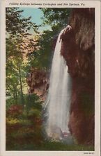 c1920s Postcard Falling Spring Waterfall, Hot Springs, Virginia VA UNP 5431.4 picture