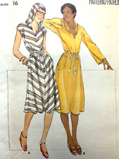 Vintage 1970s HOODED T-shirt Dress Pattern KNIT DRESS Butterick Sz16 B32 UNCUT picture