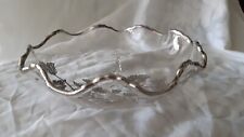 VINTAGE SILVER FLORAL OVERLAY FOOTED BOWL picture