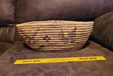Vintage 1930s Native American Woven Cord Basket Native With Designs picture