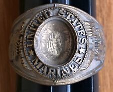 Vintage Brass Ring for US Marine, USMC Veteran, USMC Ring, Iwo Jima, Size 11 1/2 picture