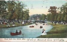 Canal Belle Isle-Detroit, Michigan MI antique 1907 posted undividedback postcard picture