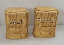 Vintage Ceramic Brown Bag Salt & Pepper Shaker Set picture