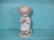 Little Girl Praying in Garden Homco Inspirational Porcelain Figurine picture