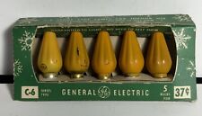 Vintage Package Of GE Mazda C-6 Christmas Lamps Cone Light Bulbs Old Stock picture