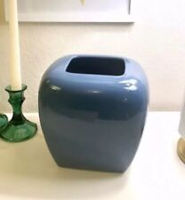 Vintage 80s/90s Blue Tapered Square Blue Square Bubble Vase | Large Gorgeous picture