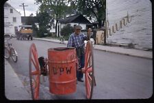 Mackinac Island Street Scene Man Wagon 35mm Slide 1950s Red Border Kodachrome picture
