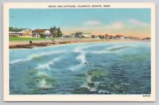 Beaches Cottages Falmouth Heights Massachusetts MA c1930s Postcard Seaside picture