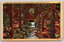 Postcard Brook through Dining Room, Brookdale Lodge, CA linen L180 picture
