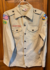 Vintage- Boy Scout Tan Long Sleeve Youth Shirt Size 16 Rocky Mountain Council picture