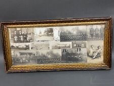 Antique WW1 Framed Photos Collage Homefront & Abroad  Period frame Estate Find picture
