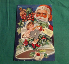 Early 1900's Christmas Postcard  Santa Sweetheart Series #1 Embossed 3-D Like picture