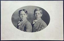 2 Boys Fancy Clothes Vintage RPPC Postcard Real Photo Unposted picture