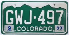 Vintage Colorado 1989 Green License Plate GWJ Jefferson County picture