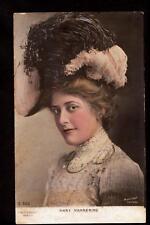 1907 real photo actress mary mannering in hat postcard picture