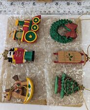 Vtg 2001 Avon Nostalgic Ornaments Train, Wreath, Sled, Tree, Sled, Nutcracker 🎁 picture