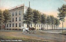 Charlotte Michigan Brinkerhoff Piano Factory 1913 Postcard picture