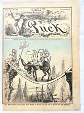 Antique 1879-1880 Puck Newspaper Lot Of 2 Political Front Pages picture