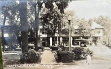 1944 Market Square Lake Forest Illinois IL Postcard Real Photo RPPC Fountain picture