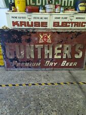 Large Vintage Gunther Beer Sign VERY RARE I have not seen another one picture