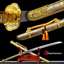 44''Chinese Brotherhood of Blades Combating Dao Golden Dragon Ming Dynasty Sword picture