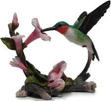 us 5.75 inch Ruby Throated Hummingbird Statue Figurine, Pink and Green picture