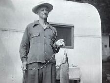 AZA Photograph 1961 Reverend Baska Atchison Kansas Catches 8 Lb Fish Lake Ozarks picture