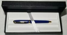 Sheaffer Mini Prelude Ballpoint Pen Gloss Blue Lacquer w/ Gold Trim NIB Black In picture