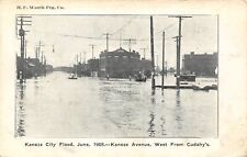 KANSAS CITY Missouri postcard USA 1908 flood damage Kansas Avenue picture