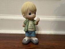 Precious Moments Mom You're Awesome 173004 - Boy Bisque Porcelain Figurine picture
