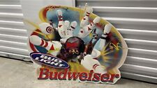 Vintage Budweiser Bud Light Bowling League  Large Beer Sign VTG picture