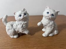 Vtg HOMCO Fluffy White Cats Figurine Persian Kittys One Pair Home Interiors picture