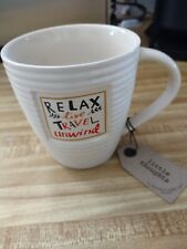 The Old Pottery Company “Relax, Live, Travel, Unwind” Coffee Mug New Tags Gift picture