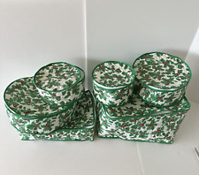 Vintage Lillian Vernon Christmas Holly China & Ornament Quilted Storage x6 picture